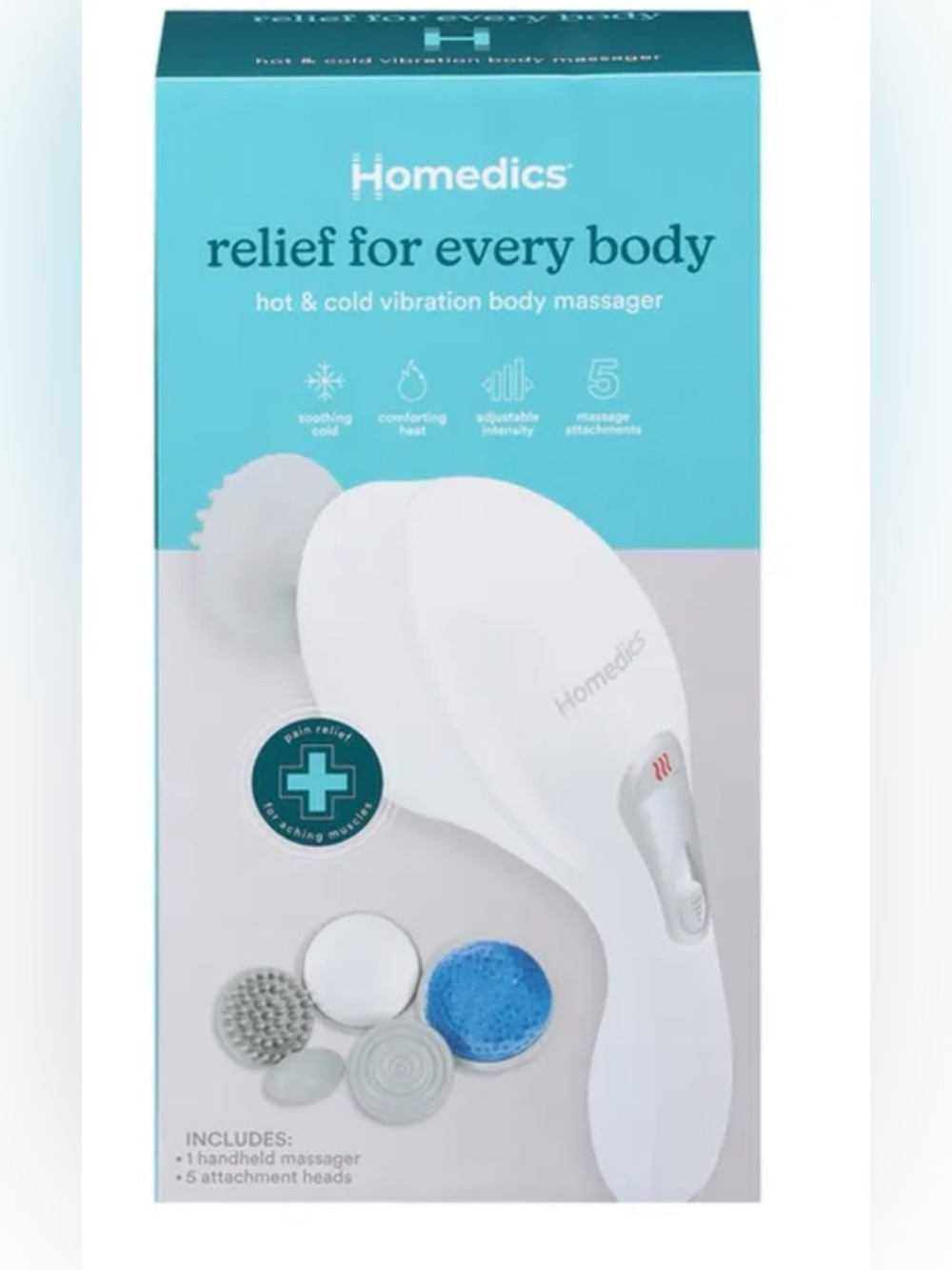 Homedics White Handheld Hot & Cold Vibration Body Massager